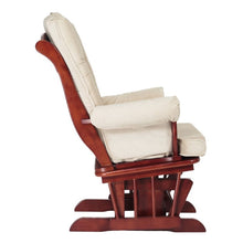 Load image into Gallery viewer, Sleigh  Glider Chair w/ Ottoman Cherry w/ Dark Beige Cushion
