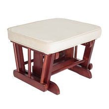 Load image into Gallery viewer, Sleigh  Glider Chair w/ Ottoman Cherry w/ Dark Beige Cushion