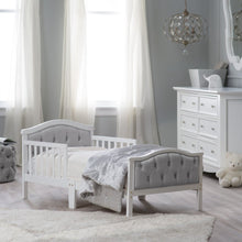 Load image into Gallery viewer, Orbelle Gray Padded Toddler Bed- French White