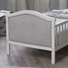 Load image into Gallery viewer, Orbelle Gray Padded Toddler Bed- French White