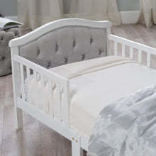 Load image into Gallery viewer, Orbelle Gray Padded Toddler Bed- French White