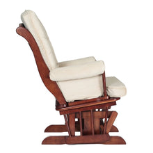 Load image into Gallery viewer, Sleigh  Glider Chair w/ Ottoman Espresso w/ Dark Beige Cushion