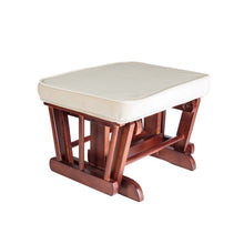 Load image into Gallery viewer, Sleigh  Glider Chair w/ Ottoman Espresso w/ Dark Beige Cushion