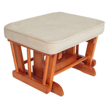 Load image into Gallery viewer, Sleigh  Glider Chair w/ Ottoman Pecan w/ Dark Beige Cushion